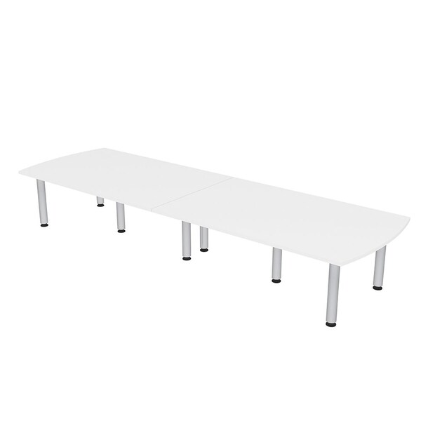45 in W, 120 in L, 29 in H, Engineered Wood Top, White